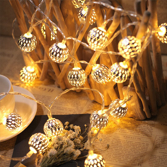 Moroccan Ball Solar String Lights