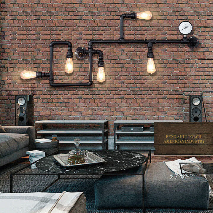 5-Light Industrial Maze Wall Sconce