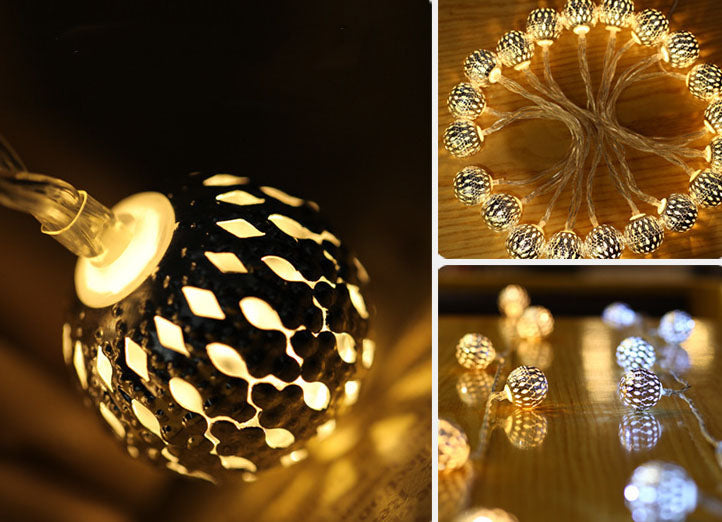 Moroccan Ball Solar String Lights