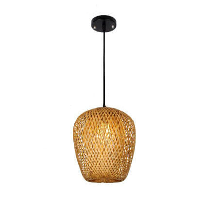Premium Bamboo Weaving 1-Light Pendant Lamp - Rustic Design
