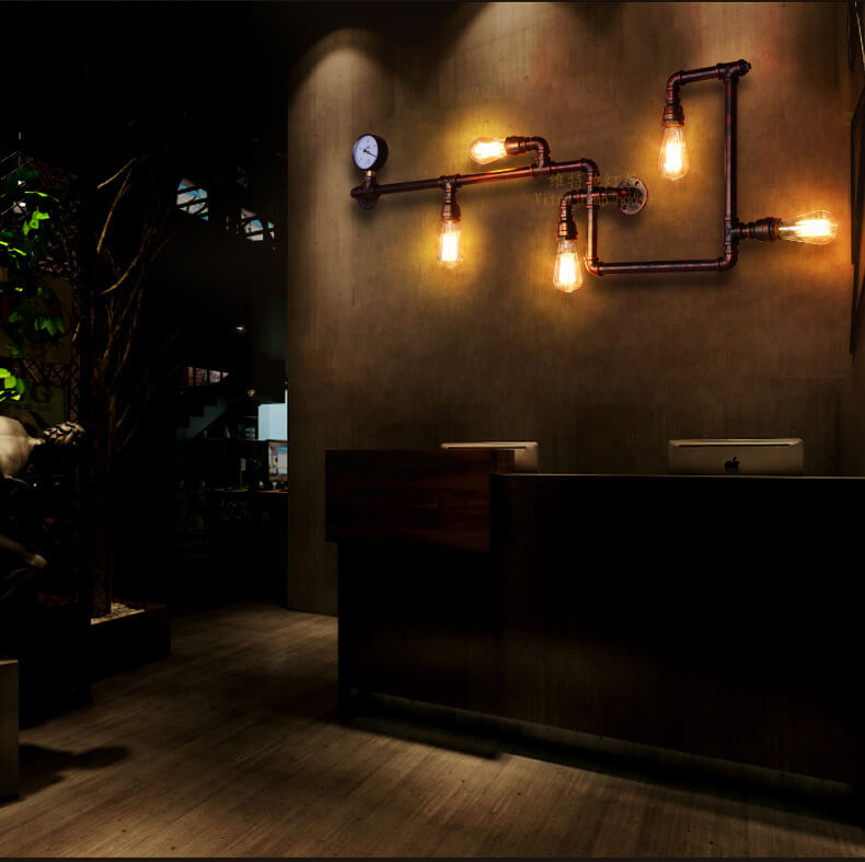 5-Light Industrial Maze Wall Sconce