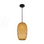Premium Bamboo Weaving 1-Light Pendant Lamp - Rustic Design