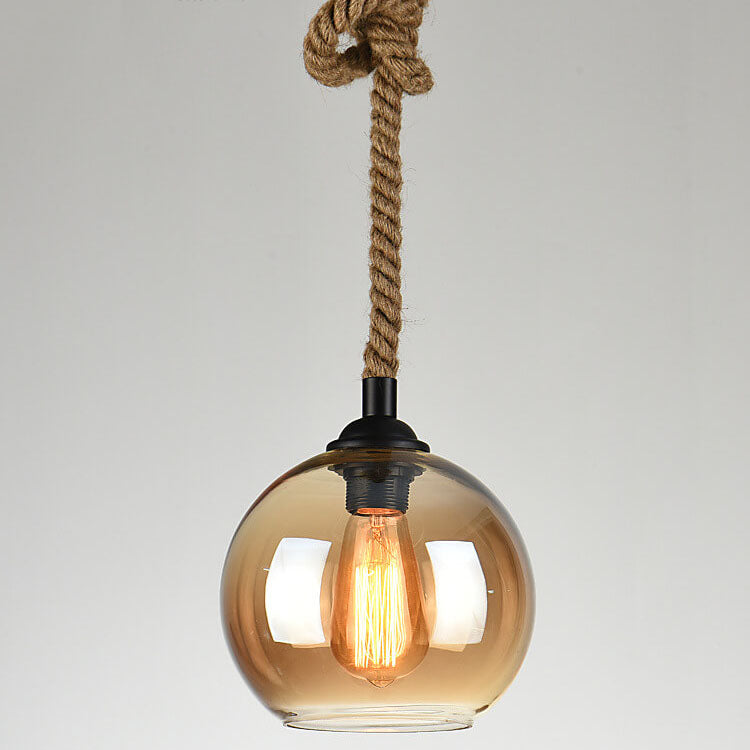 Vintage Glass Globe Pendant Light