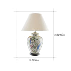 Premium Retro Ceramic Flower and Bird Table Lamp - 1 Light