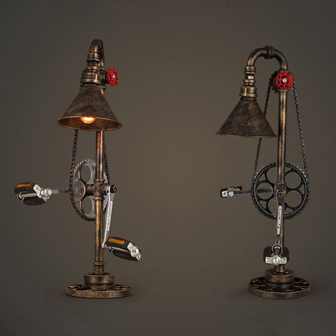Vintage Industrial Iron Gear 1-Light Table Lamp