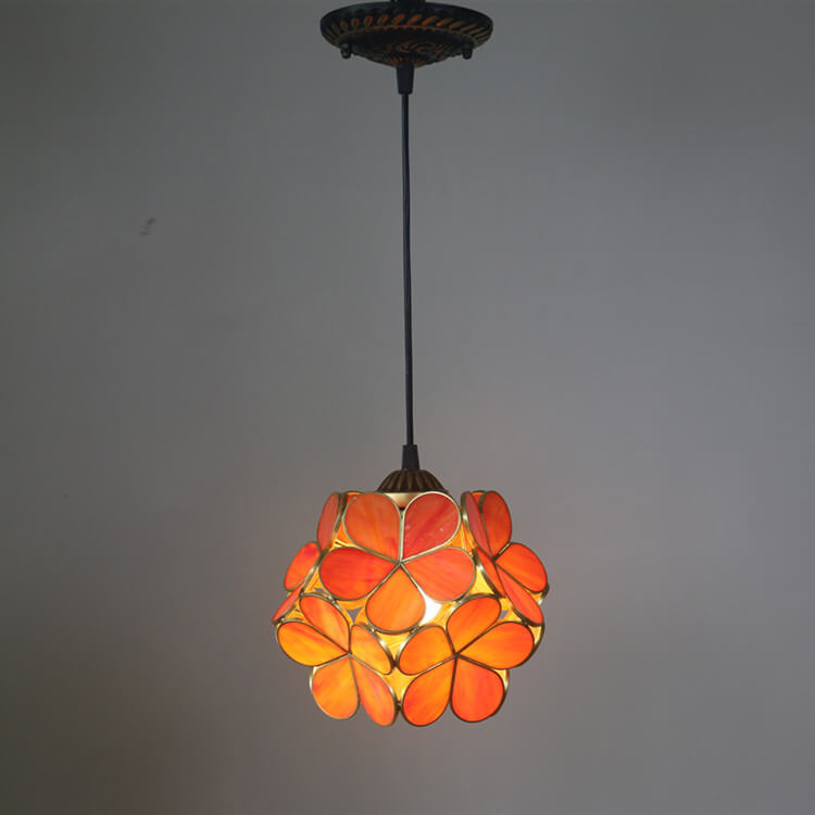 Premium Vintage Stained Glass Petal Pendant Light