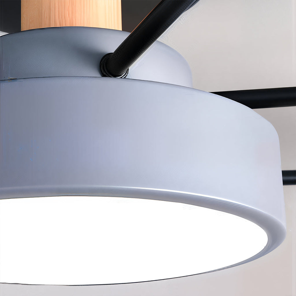 Sputnik Chandelier - Artistic Metal and Wood Ceiling Light for Kids' Rooms