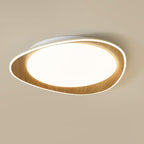 Contemporary Wood Grain Pebble LED Flush Mount Ceiling