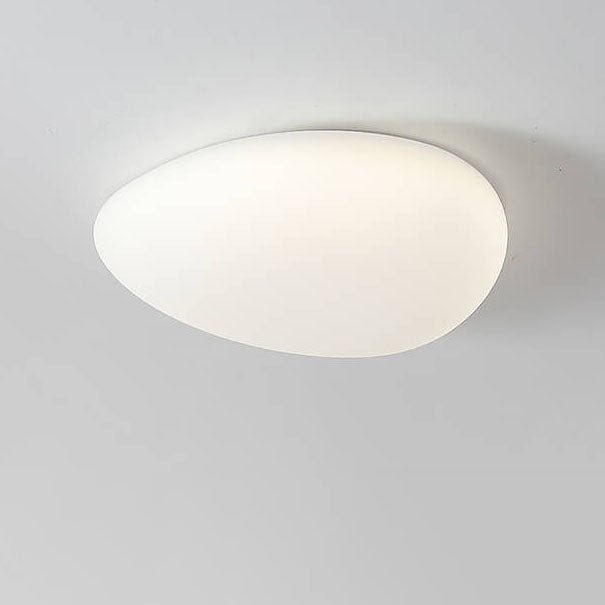 Nordic Minimalist LED Flush Mount Ceiling Light with Cobblestone Lampshade