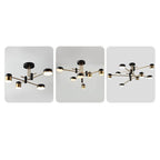 Elegant Black and Gold Semi-Flush Mount Light - 4 to 8 Bulb Design