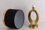 Elegant Fabric Table Lamp with 1-Light Ring Base