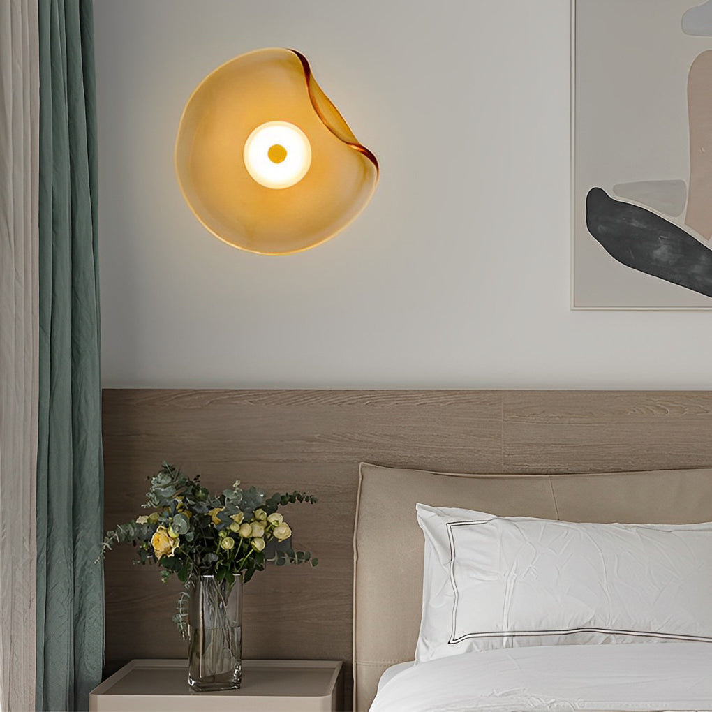 Postmodern Irregular Round Glass Wall Sconce Lamp