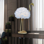 Nordic Goose Feather Flamingo Table Lamp - 1-Light Design for Bedside