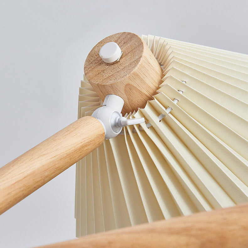 Nordic Wood Pleated Semi-Flush Mount Ceiling Light