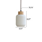 White Ceramic Cylindrical Pendant Light - Nordic Japanese Design