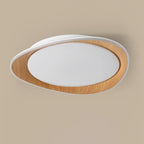 Contemporary Wood Grain Pebble LED Flush Mount Ceiling