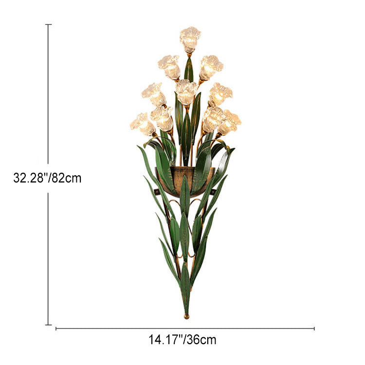 Contemporary Minimalist Glass Flower Wall Sconce