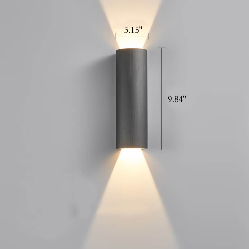 Contemporary Aluminum Cylindrical LED Wall Sconce