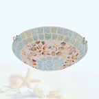 Tiffany Mosaic Shells 1-Light Flush Mount Ceiling Light