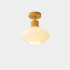 Nordic Striped Glass Oval Semi-Flush Mount Ceiling Light