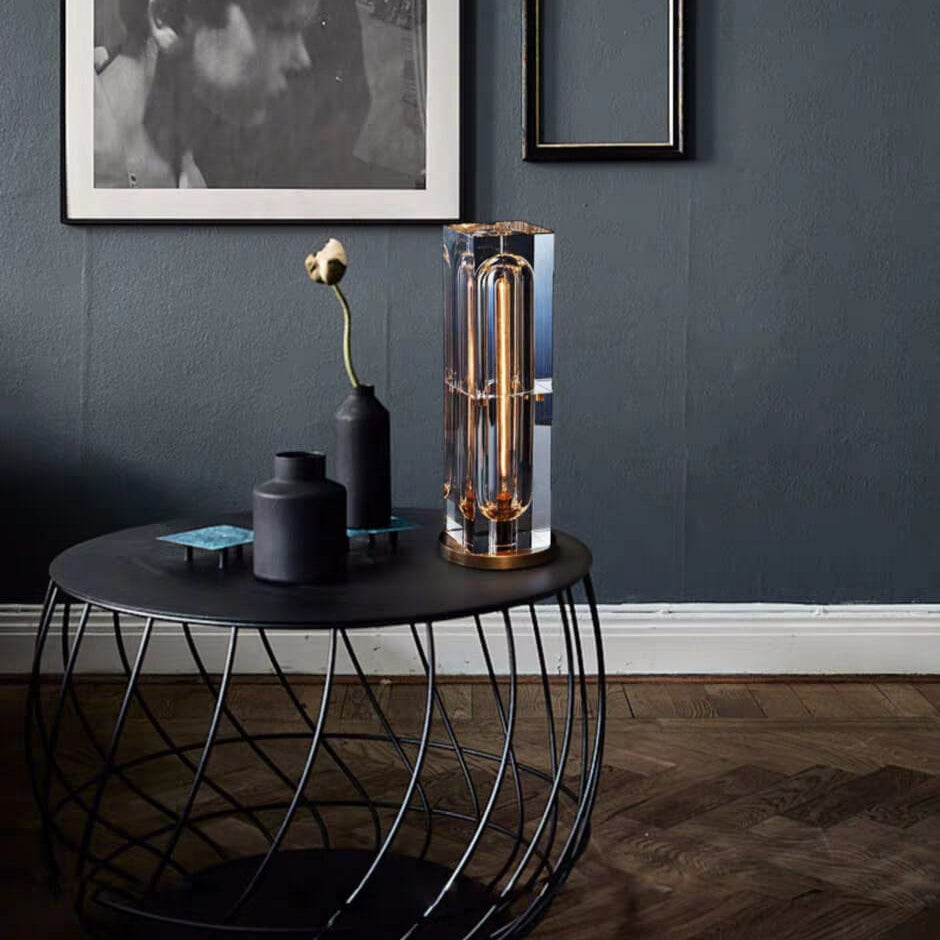 Contemporary Crystal Geometric 1-Light Table Lamp