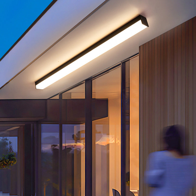 Premium Modern Minimalist LED Flush Mount Ceiling Light - Long Rectangle Aluminum Design for Outdoor Patios