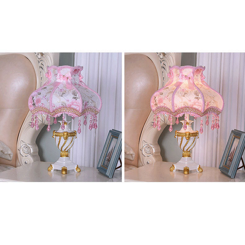 Luxury Lace Resin 1-Light Table Lamp - European Design