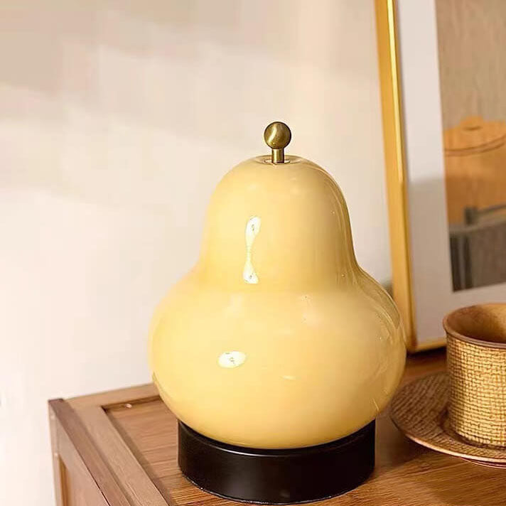 Rechargeable LED Touch Table Lamp - French Cream Pear Shape