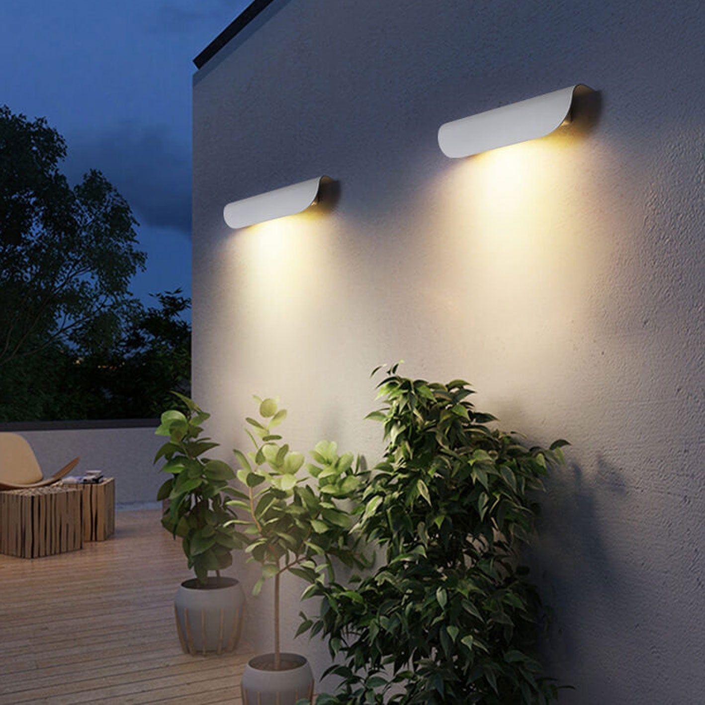 Premium Waterproof LED Curved Outdoor Wall Sconce Lamp