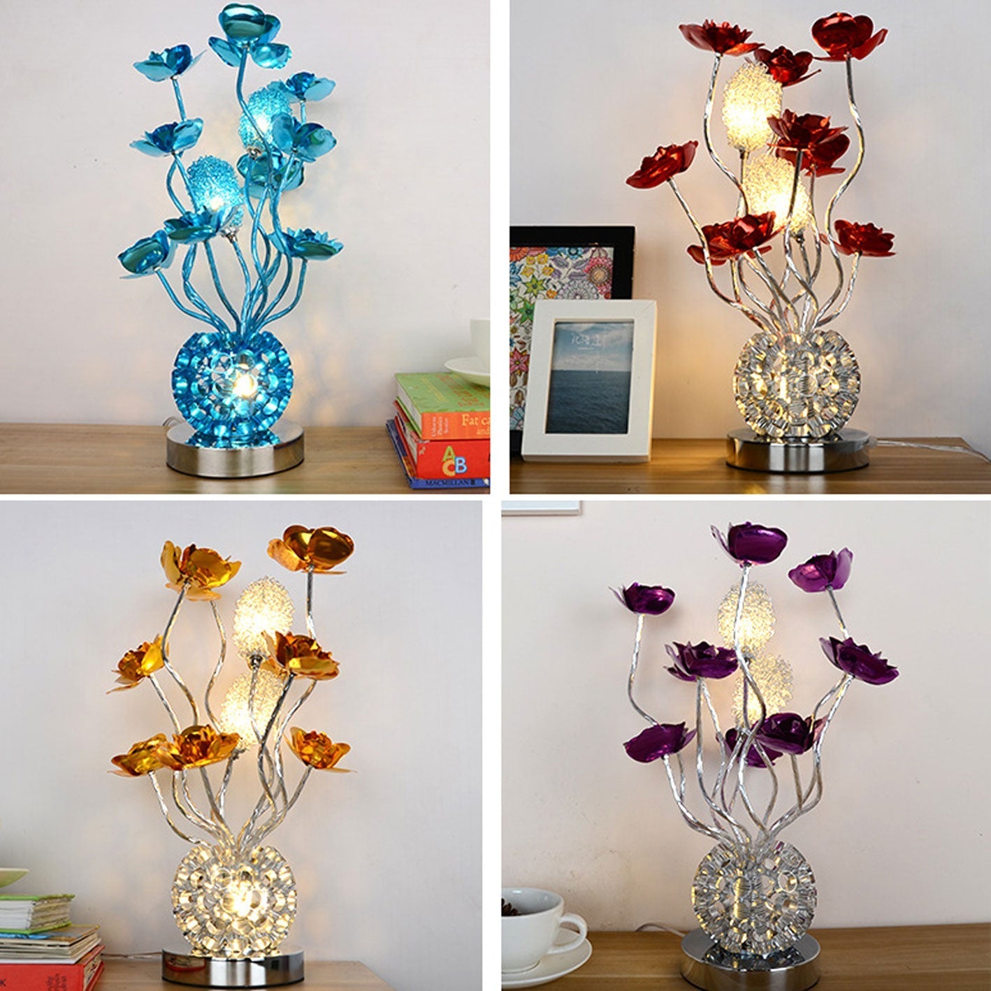 Premium European Rose Aluminum LED Table Lamp