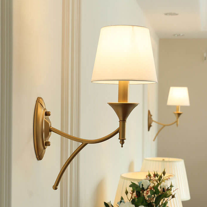Iron & Fabric Mushroom Wall Sconce