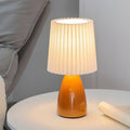 12-Inch Dimmable Glass Table Lamp with Pleated Shade
