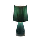 12-Inch Dimmable Glass Table Lamp with Pleated Shade