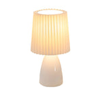 12-Inch Dimmable Glass Table Lamp with Pleated Shade