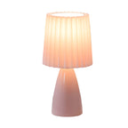 12-Inch Dimmable Glass Table Lamp with Pleated Shade