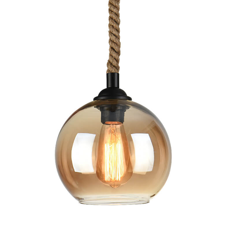 Vintage Glass Globe Pendant Light