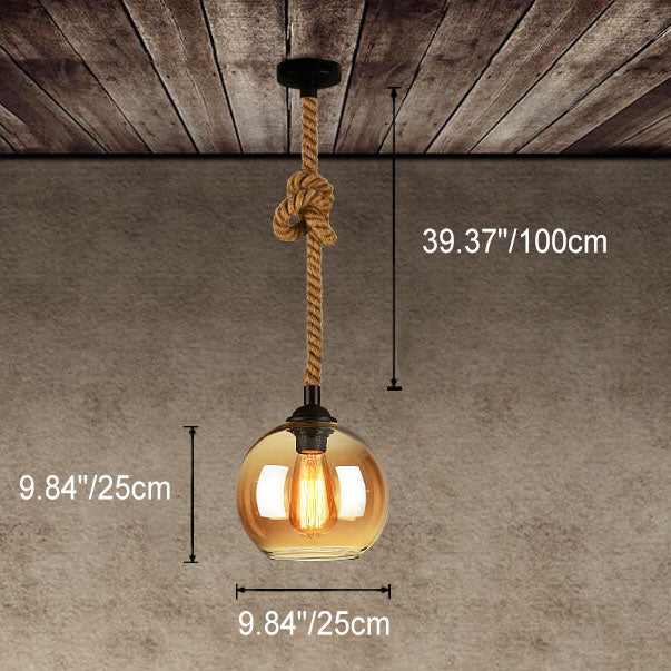 Vintage Glass Globe Pendant Light
