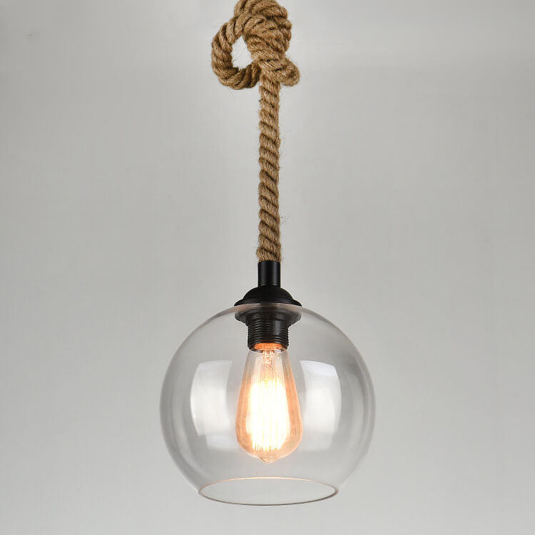 Vintage Glass Globe Pendant Light