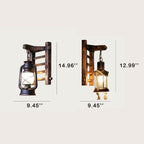 Premium Vintage Bamboo Weaving Kerosene Wall Sconce Lamp