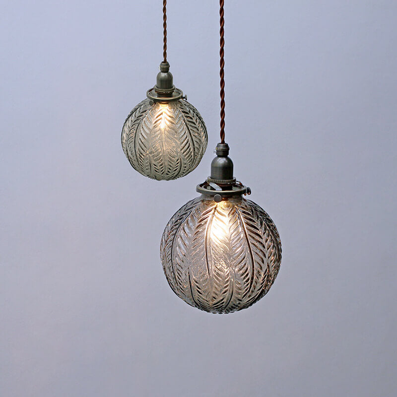 Vintage Lotus Glass Globe Pendant Light