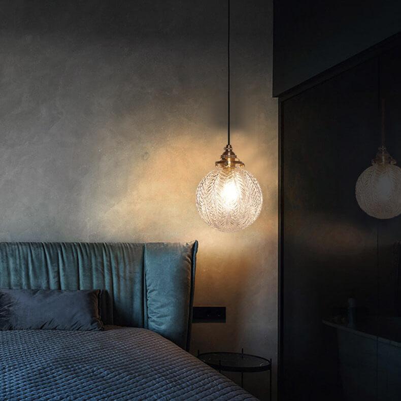 Vintage Lotus Glass Globe Pendant Light