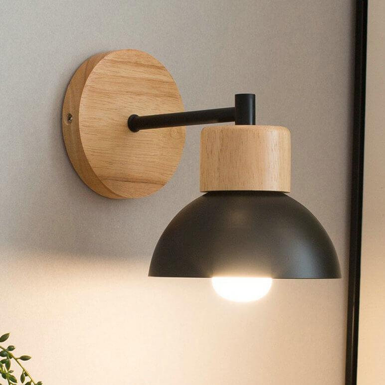Modern Nordic Wood & Metal Wall Sconce