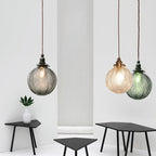 Vintage Lotus Glass Globe Pendant Light