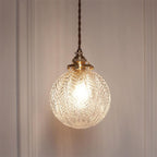 Vintage Lotus Glass Globe Pendant Light
