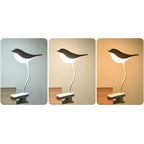 Nordic Bird Clip LED Night Light - USB Rechargeable Table Lamp