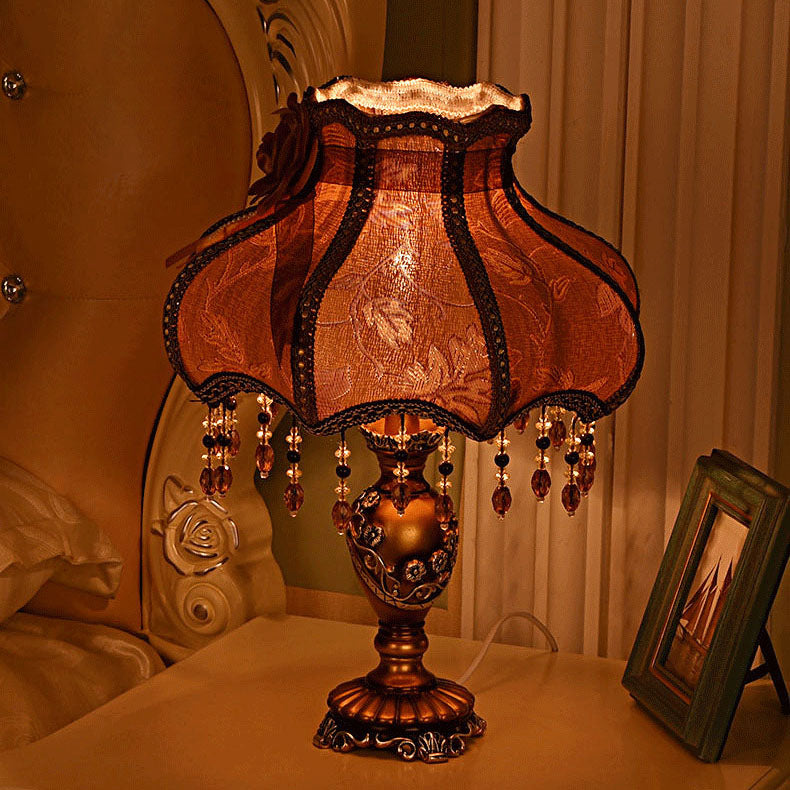 Luxury Lace Resin 1-Light Table Lamp - European Design
