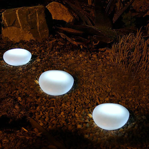 Solar Pebble LED Landscape Light