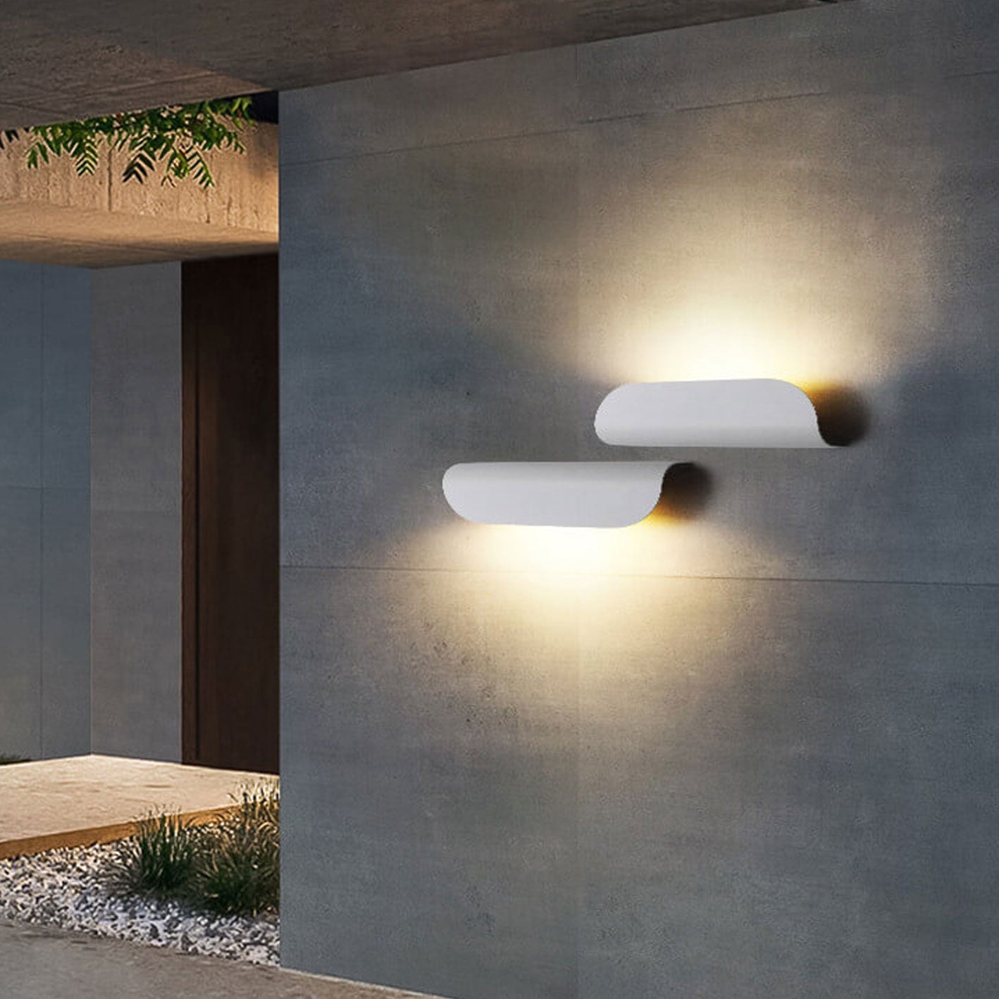 Premium Waterproof LED Curved Outdoor Wall Sconce Lamp