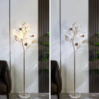 Premium Ginkgo Leaf 5-Light Floor Lamp - Nordic Acrylic & Iron Design