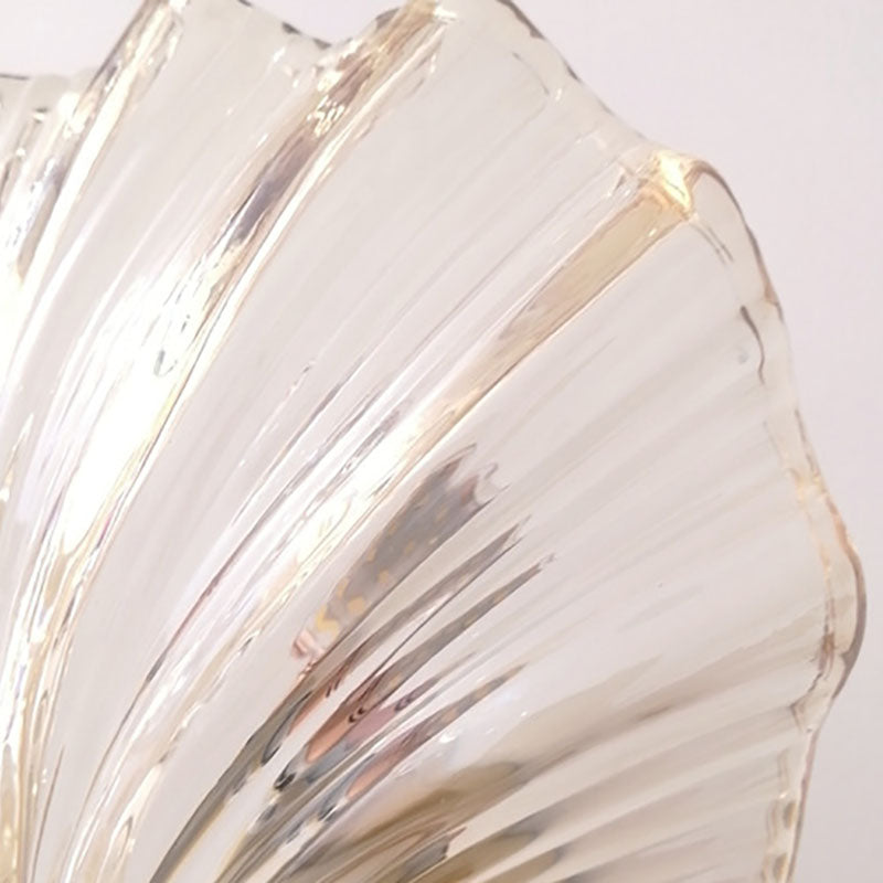 Art Deco Shell Amber Glass Sconce